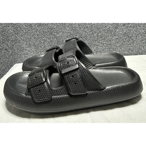Pillow Cloud Double Buckle Adjustable Slides - EVA Flat Sandals- Women's Size 9 - Picture 8 of 8